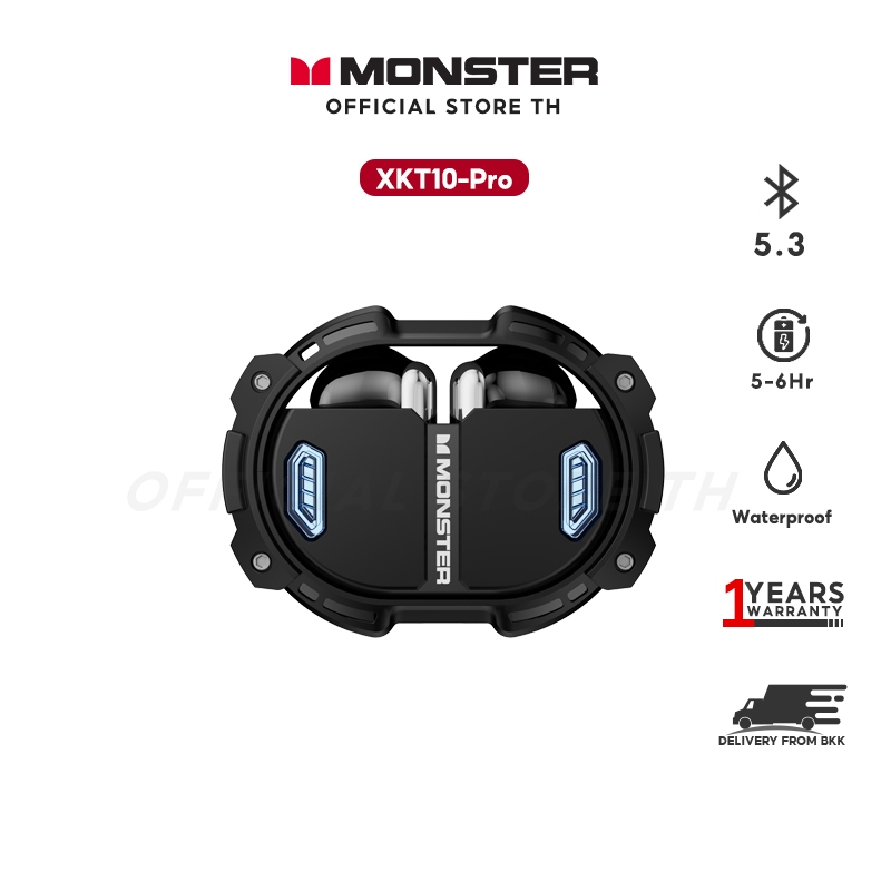 flash sale !! Monster XKT10 PRO ชุดหูฟังสเตอริโอ บลูทูธ ความจุเยอะ HD คุณภาพเสียง บลูทูธ 5.3