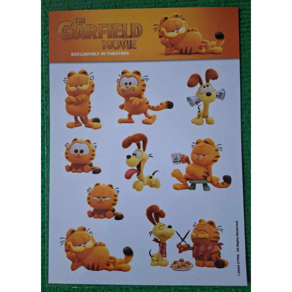 สติ๊กเกอร์ Garfield การ์ฟิลด์ ของแท้ลิขสิทธิ์หน้าโรงหนัง