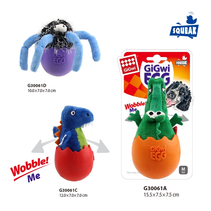 GiGwi EGG ของเล่นสุนัข ตุ๊กตาล้มลุก บีบมีเสียง ของเล่นหมา Happy PETs