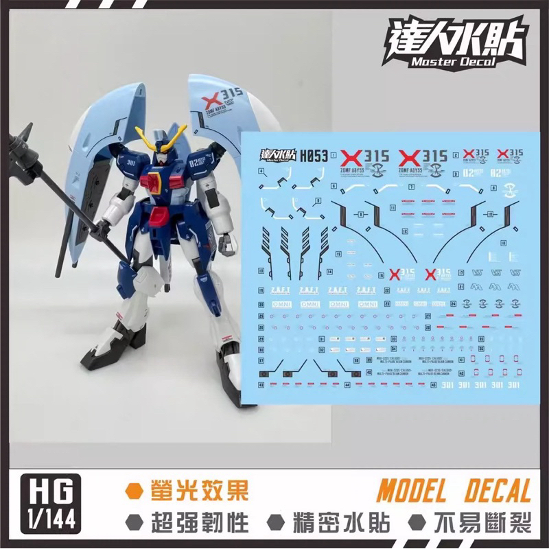🟦ดีคอลน้ำ DL 053 SEED Decal HG 1:144 ABYSS GUNDAM ZGMF-X31S เรืองแสงแบล็คไลท์