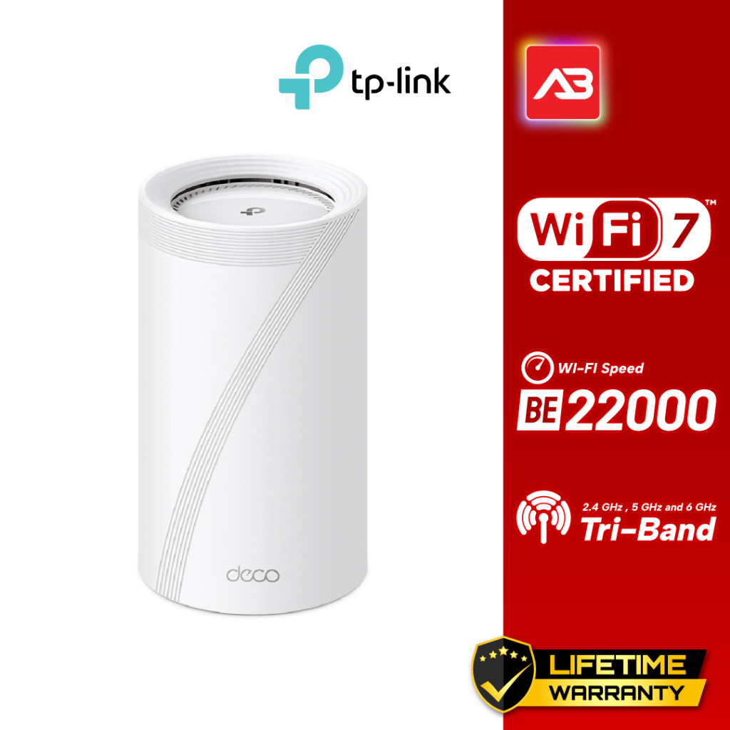 TP-Link BE22000 Tri-Band Whole Home Mesh WiFi 7 System รุ่น Deco BE85(1-Pack)