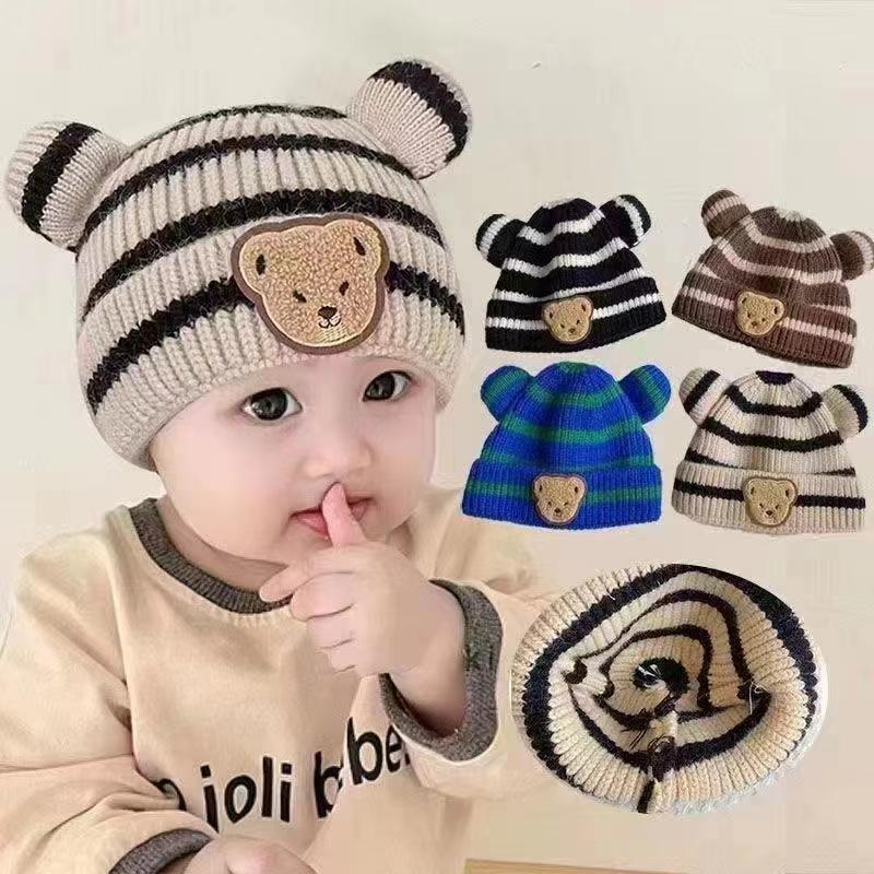 【พร้อมส่ง】 เวอร์ชั่นเกาหลี หมวกเด็ก หมวกถักเด็ก หมวกไหมพรมเด็ก ให้อบอุ่น มีความยืดหยุ่นสูง เหมาะสำหรับทารกอายุ 1-5 ปี