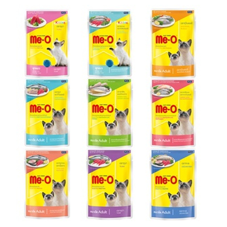 Me-O เพ้าช์ อาหารแมว 80g (1 กล่อง มี 12 ซอง)
