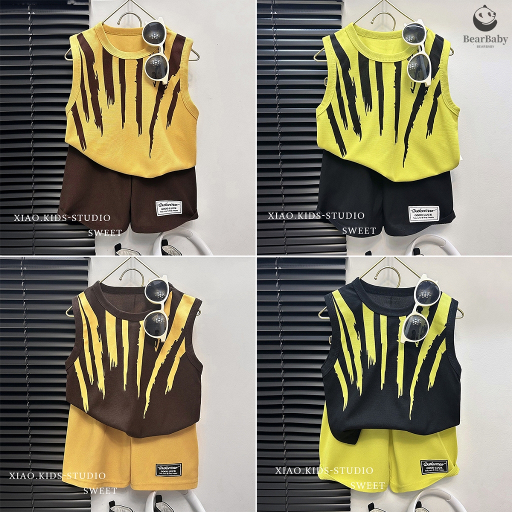 เสื้อกั๊กเด็ก +กางเกง งานกุ๊นขอบอย่างดี สีสั้นสดใส หลายวรฝห้เลือก