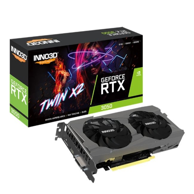 VGA (การ์ดแสดงผล) INNO3D GEFORCE RTX 3050 6GB TWIN X2 - 6GB GDDR6 (N30502-06D6-1711VA60)