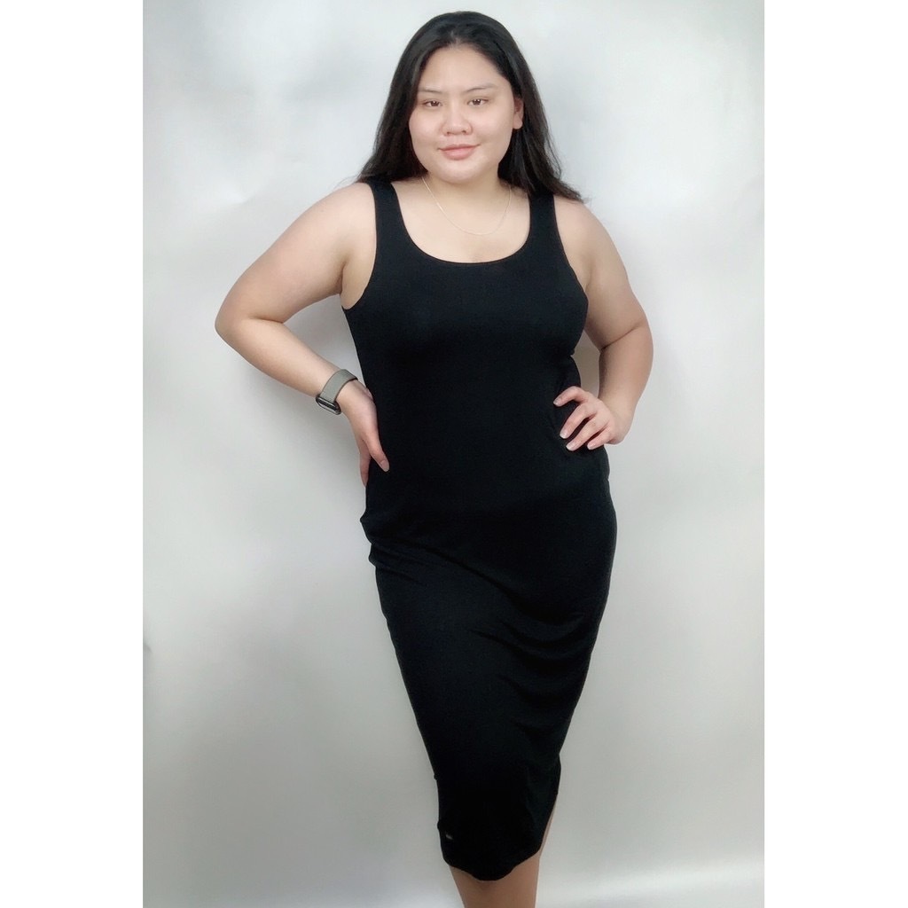 { กล้ามเดรส (ยาว) *XL } ชุดเดรสสายกล้าม ยาวคลุมเข่า แบรนด์ CHOTYSHOP สินค้าผลิตในไทย BALLU.B