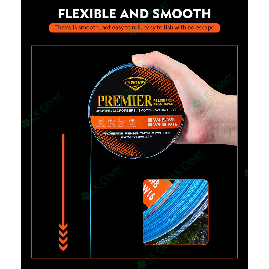 สาย PE ถัก 8 สีเขียว PE X8 ยี่ห้อ Proberos เหนียว ทน สายพีอี ยาว 100 เมตร (ส่งไว ราคาส่ง) - รูปที่ 2