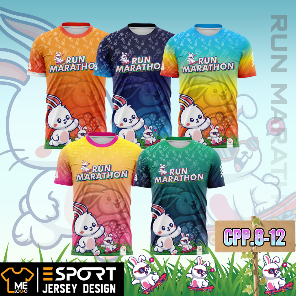 เสื้อวิ่ง (CPP.08-CPP.12) กีฬาผู้ชาย หญิง พิมพ์ลายทั้งตัว