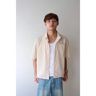 IBB LINEN CROPPED SHIRTS เสื้อเชิ้ตผ้าลินิน100% ทรงครอป เนื้อผ้าบางเหมาะสำหรับใส่เป็นเสื้อคลุม