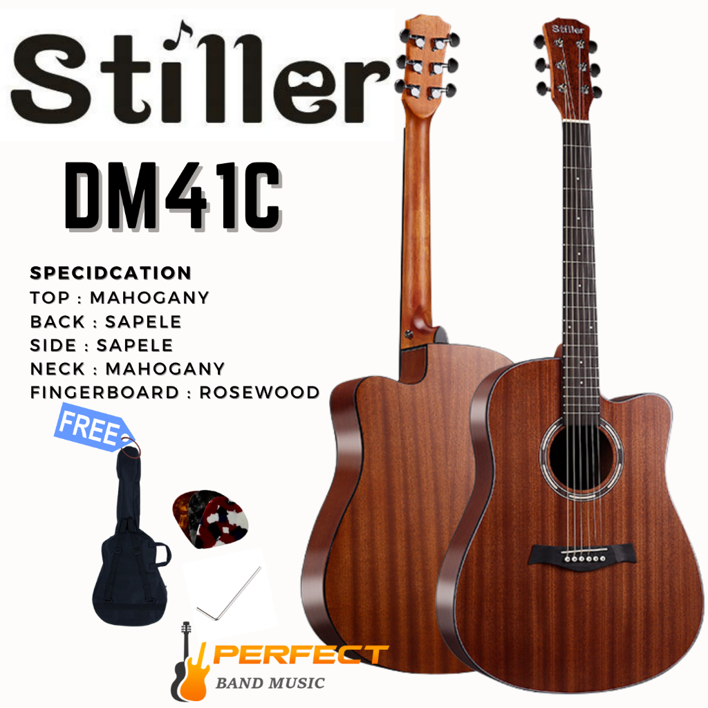 กีตาร์โปร่ง Stiller DM41C ไม้Sapele ทั้งตัวสุดคุ้ม