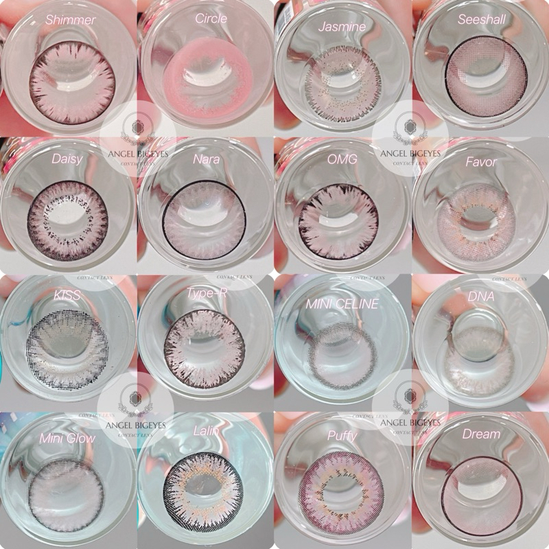 PINK มินิ บิ๊กอาย สีชมพู Mini Bigeyes Lolita คอนแทคเลนส์ Contact lens ตาหวาน ตาโต แบ๊ว Shimmer