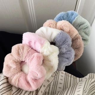L056 ยางรัดผมสีทูโทน เส้นใหญ่ 9.5 ซม. ผ้านุ่ม พร้อมส่งจากไทย