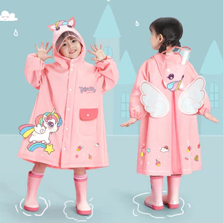 พร้อมส่ง ชุดกันฝนเด็ก เนื้อหนา เสื้อกันฝนเด็กชายหญิง ลายการ์ตูน ผ้า EVA เหมาะสำหรับเด็กอายุ 3 -10 ปี