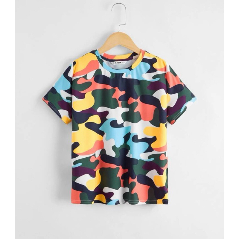 เสื้อยืดเด็กผู้ชายลายทหาร แบรนด์ SHEIN  ขนาด EU 152 US 11-12Y
