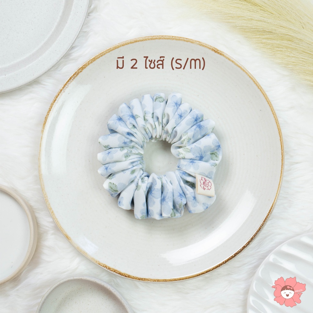minti9 • ยางรัดผมโดนัท สามัญประจำบ้านลาย ดอกไม้ฟ้า • Scrunchies