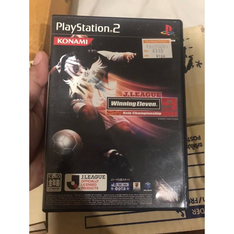 แผ่นเกมส์ Ps2 แท้มือสองจากญี่ปุ่น J.League - Winning Eleven 9 ภาค Asia Championship แผ่นหายาก คู่มือ