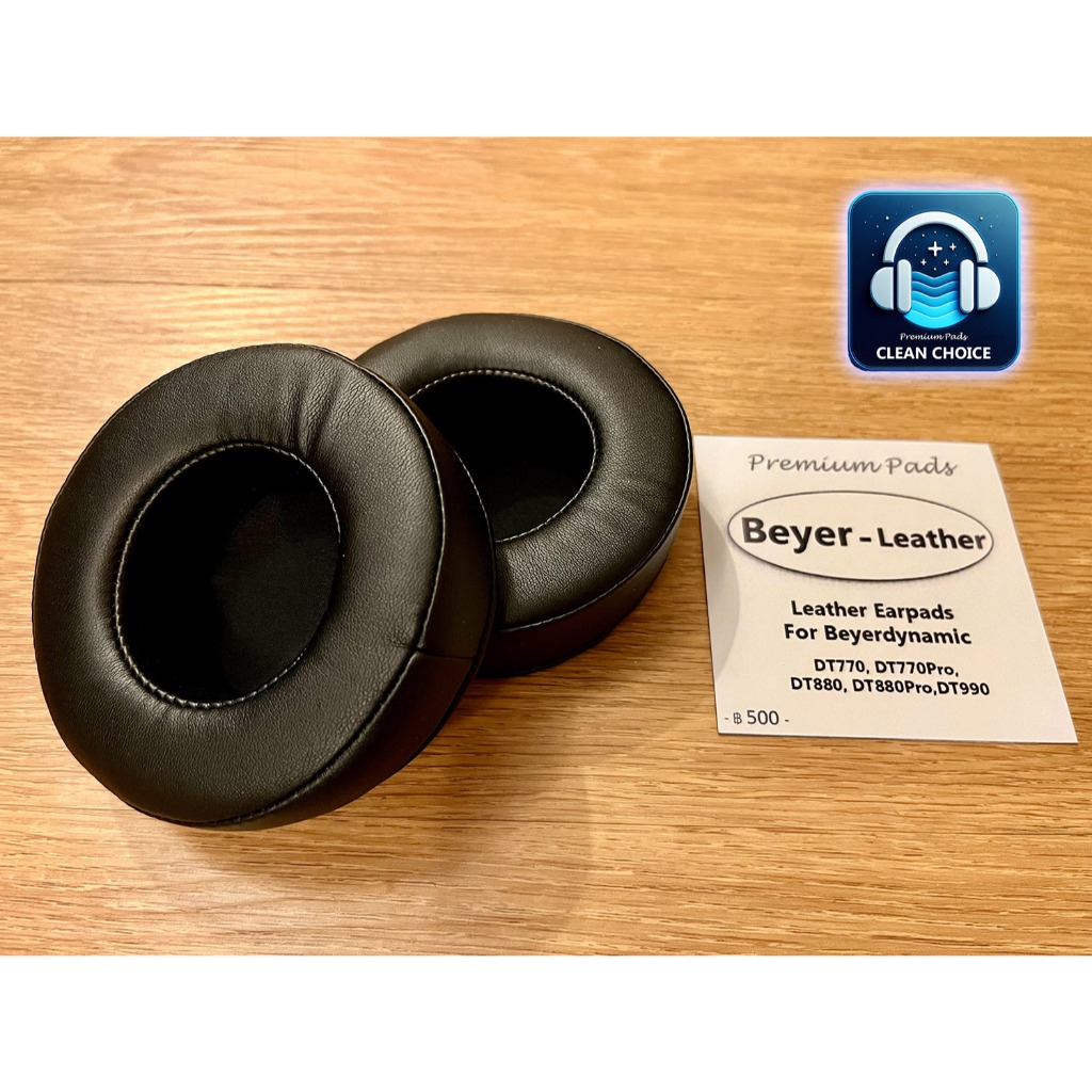 Premium Pads Beyer-Leather เอียร์แพดหนังเทียม Leather Earpad สำหรับหูฟัง Beyerdynamic DT770 DT770 Pr