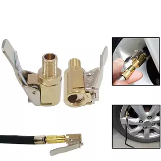 หัวเติมลม แบบกดล็อก แบบสั้น ทองเหลือง อะแดปเตอร์หัวฉีดเกลียว 7.5mm.