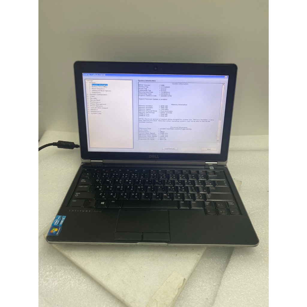Dell latitude E6230 i5-3320M 2.60 GHz Ram 4 HDD 500 GB  มือสอง แบตไม่ก็บไฟ ขายตามสภาพ