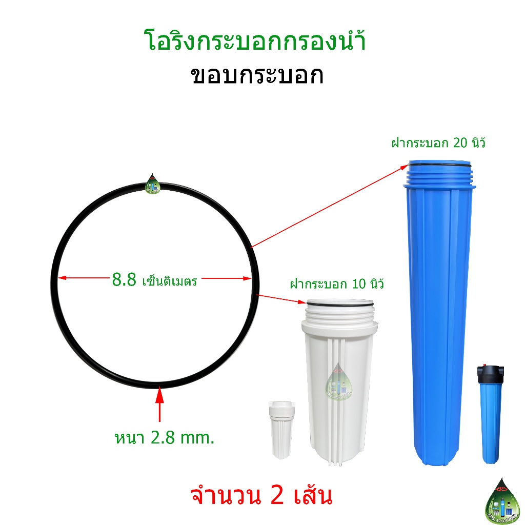 โอริงขอบกระบอก(ฝาล่าง) จำนวน 2 เส้น