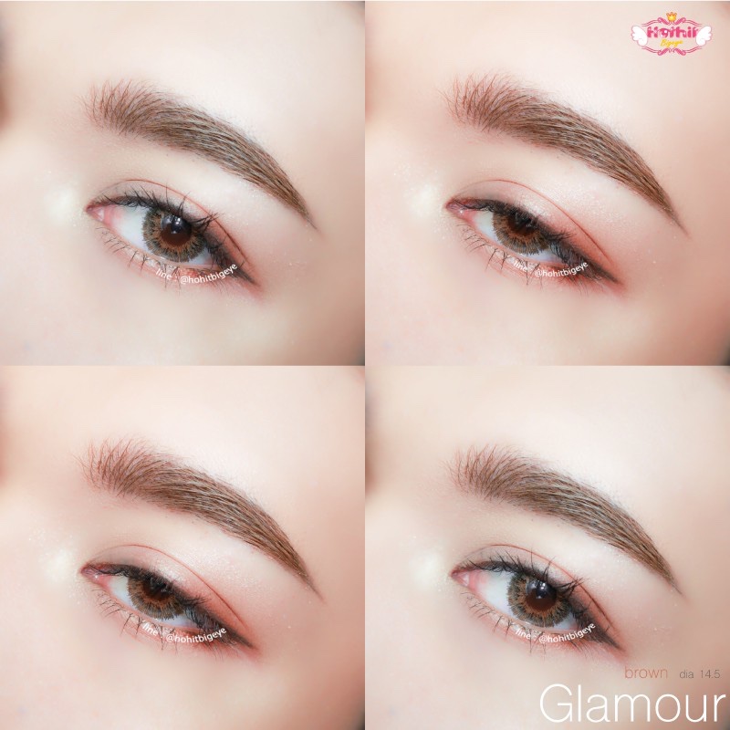 คอนแทคเลนส์ Glamour สีน้ำตาล เทา พร้อมส่งแบบปกติ และค่าสายตาสั้น 0.00- 7.00 (สายตาที่มีในลิสกดสั่งได