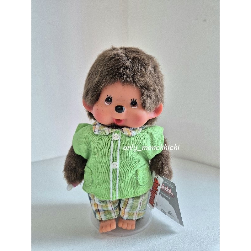 Monchhichi Green & Checker Boy Doll