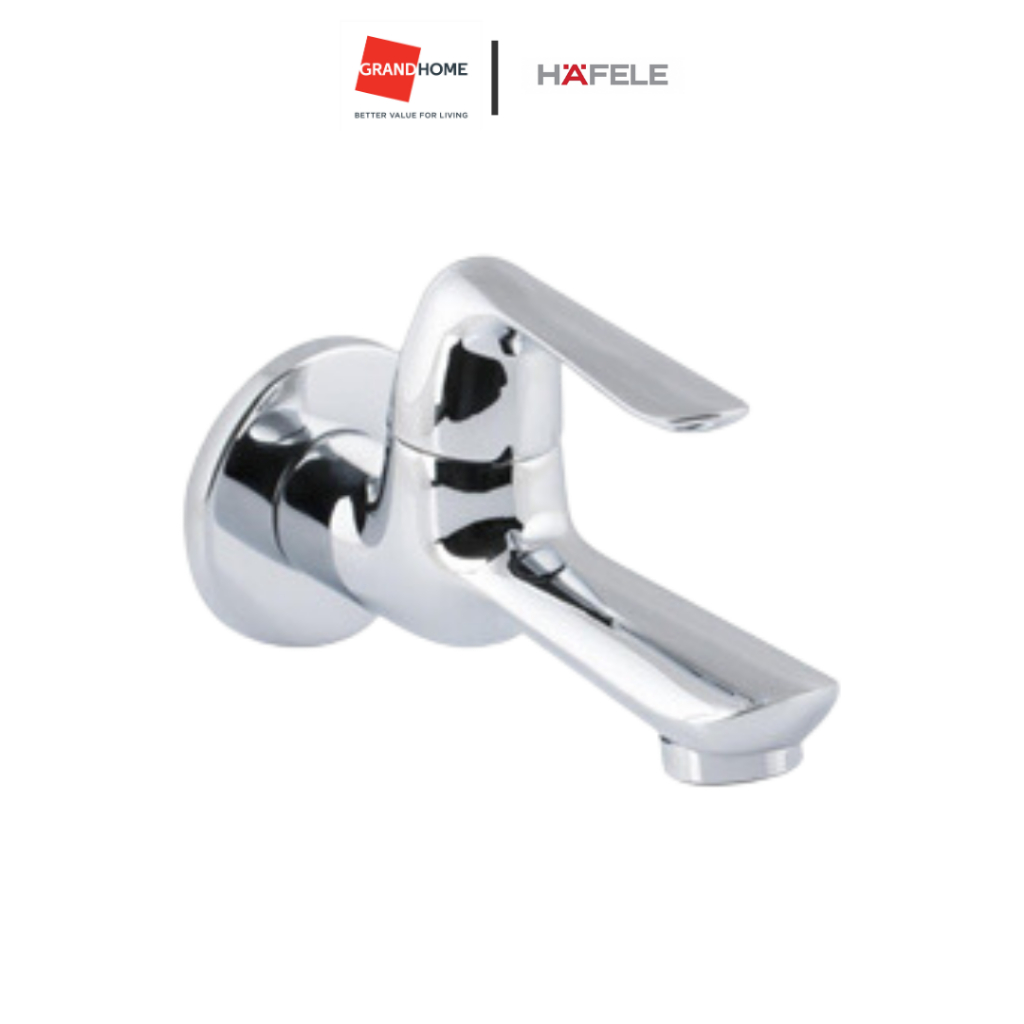 ก๊อกเดี่ยว ติดตั้งบนผนัง HAFELE 495.61.175 สีโครเมี่ยม ควบคุมการเปิด-ปิดน้ำของก๊อกได้ด้วยก้านปัด