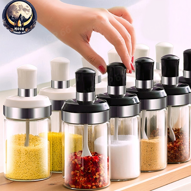 ขวดใส่เครื่องปรุง ขวดแก้ว กระปุกใส่เครื่องเทศ ความจุ 300 ml.