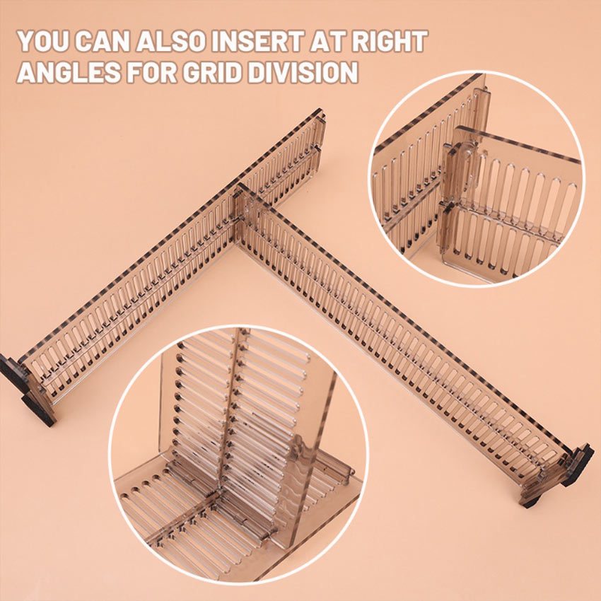 พร้อมส่ง แผ่นกั้นลิ้นชัก แบ่งช่องเก็บของ แบบใส สําหรับตู้เสื้อผ้า ร้านอยู่ที่ไทย - รูปที่ 4