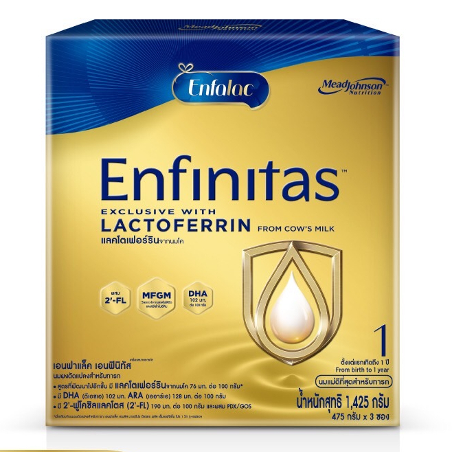 นมเอนฟาแล็ค เอนฟินิทัส สูตร1 ชนิดจืด 1425 กรัม Enfalac Enfinitas 1