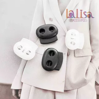 ตัวล็อคเชือก ตัวหยุดเชือก จมูกหมู stopper ขนาด 22x19 มิล แพ็ค 10 ชิ้น plastic stopper (C-3-B,SZ-124)