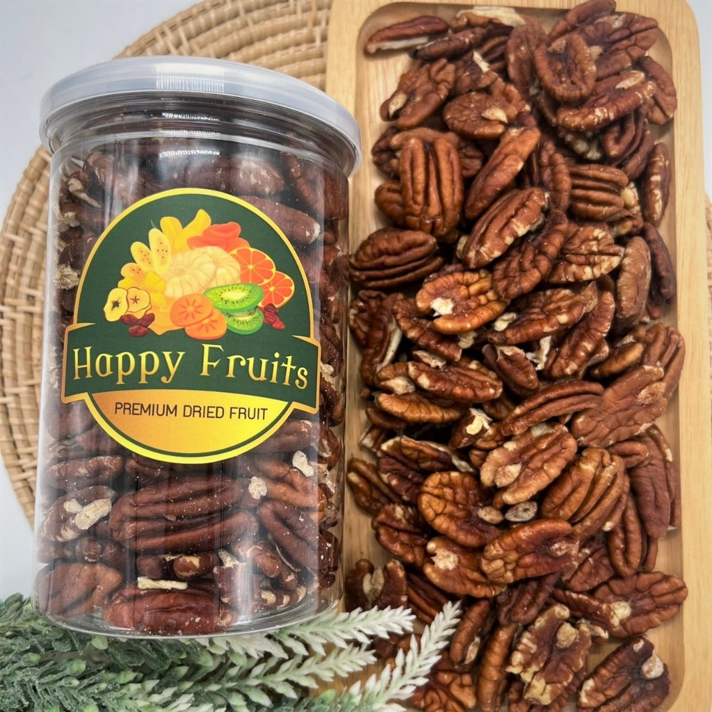 Roasted Pecan พีแคนนัทอบธรรมชาติ พร้อมทาน อบด้วยความร้อน ไม่ปรุงรส ถั่วไขมันดีเพื่อสุขภาพ  KETO  เกรด A จาก Happy Fruit