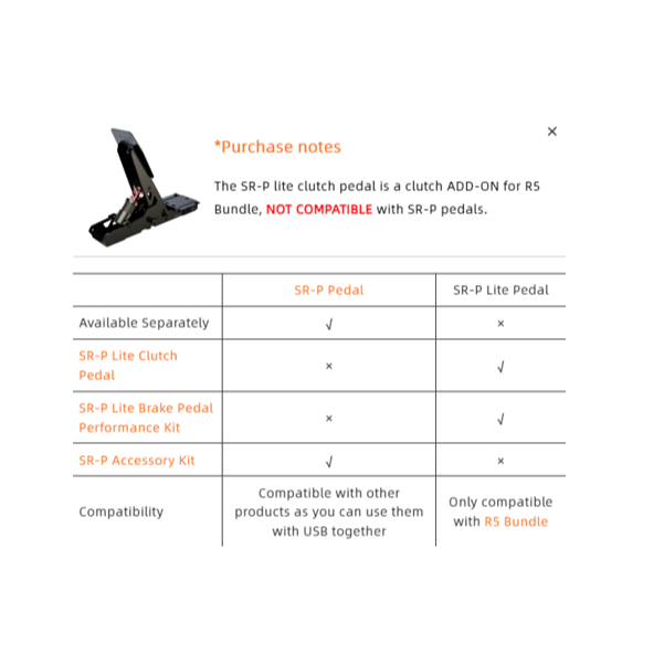 MOZA SR-P Lite Clutch Pedal รุ่น MZ-RS19