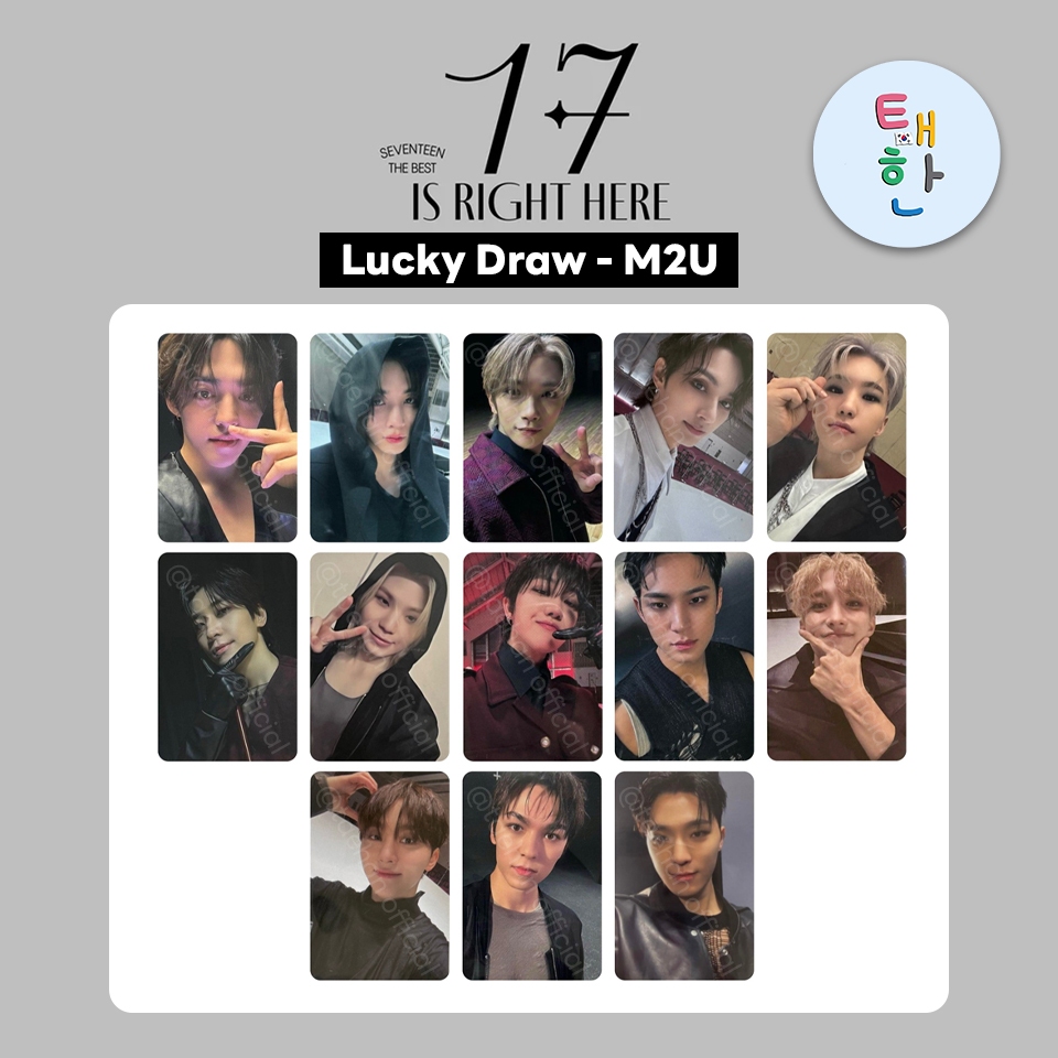 ✅พร้อมส่ง 🔴ลด 30% SHOPEE LIVE🔴 [SEVENTEEN] PHOTOCARD EVENT M2U อัลบั้ม BEST ALBUM '17 IS RIGHT HERE'