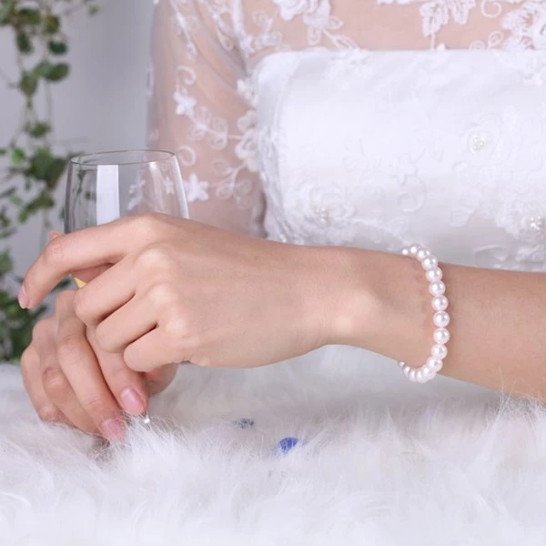 สร้อยข้อมือลูกปัดมุก 8mm หรูหรา สไตล์เกาหลี ไฮเอนด์ thumbnail 3