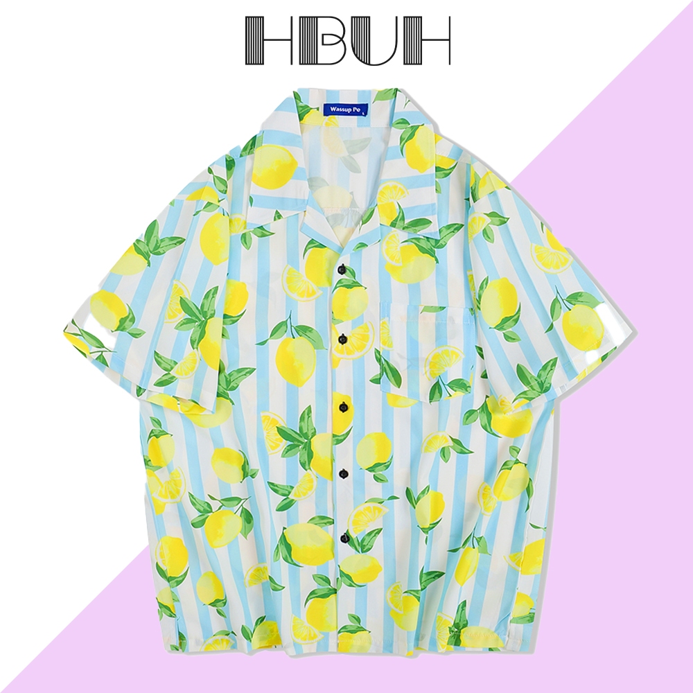 HBUH พร้อมส่ง ลายใหม่ 2024 ขายดี เสื้อฮาวาย เสื้อเชิ้ต ชาย-หญิง ลายดอก เสื้อสงกรานต์（）