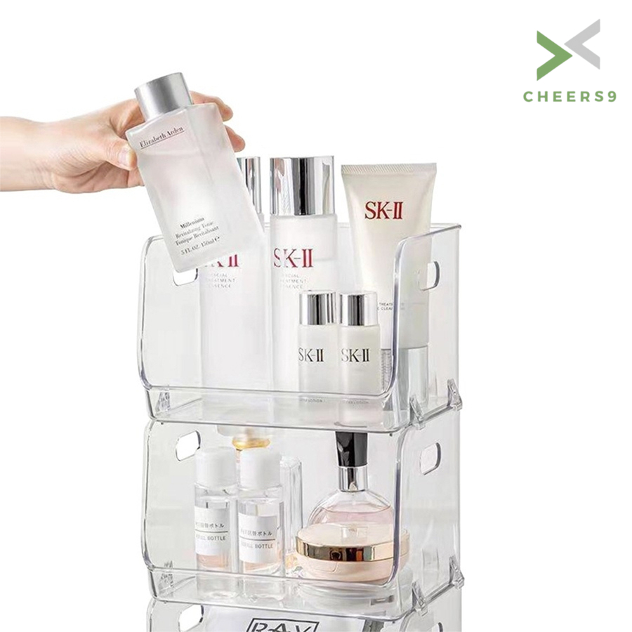 กล่องเก็บของแบบใส กล่องพลาสติก พร้อมที่จับ ทนทาน 2 ขนาด cheers9