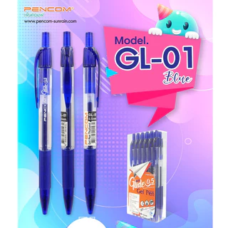 Pencom GL01-BL ปากกาหมึกเจลแบบกดสีน้ำเงิน (รับใบเสร็จรบกวนแจ้งในหมายเหตุ)
