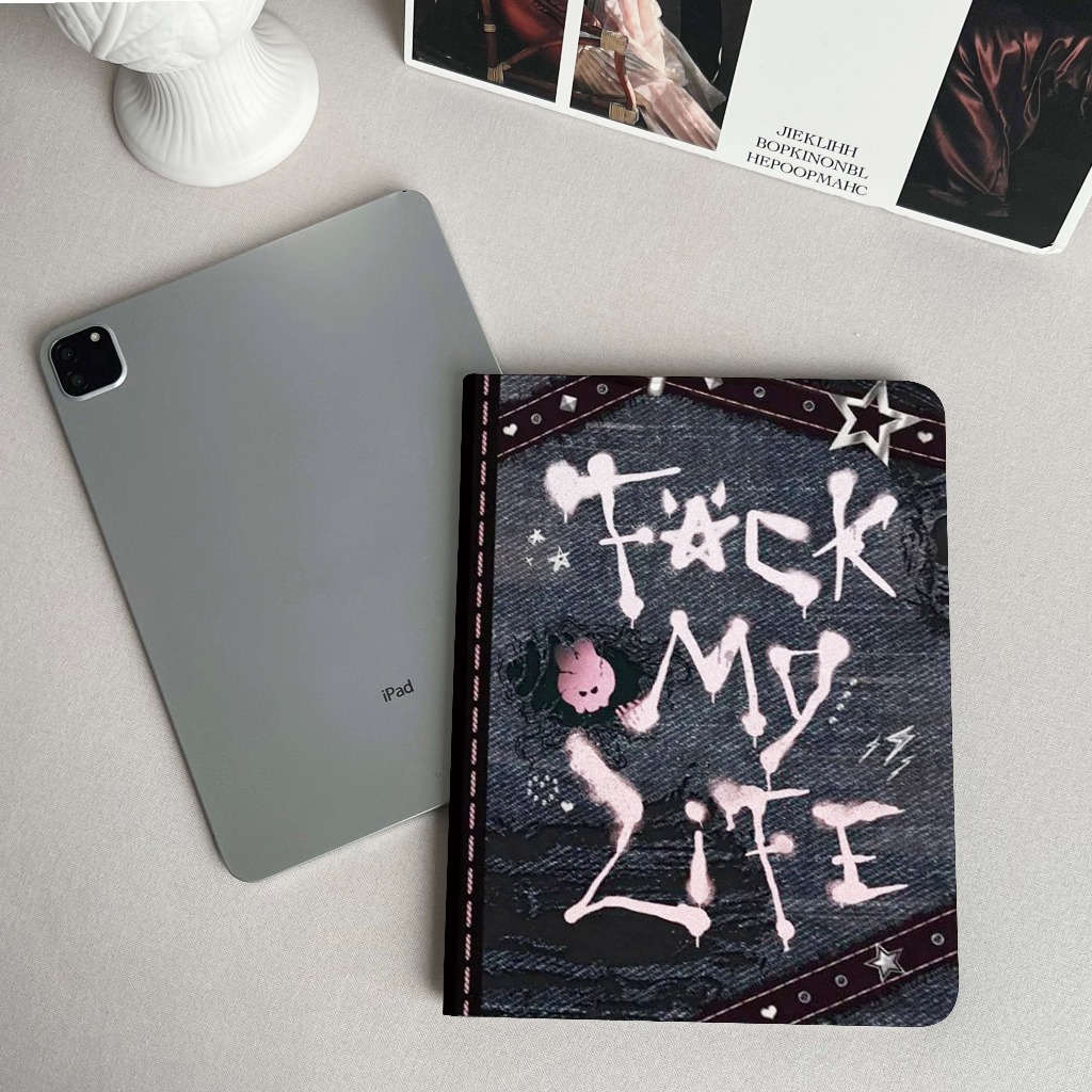🚀จัดส่งทันที🚀เคสไอแพด เดนิม กระต่าย Pro13 2024 Air7/6 11 Gen11 Pro11 mini7Air5 วงร็อค เคสipad Gen8 - รูปที่ 4
