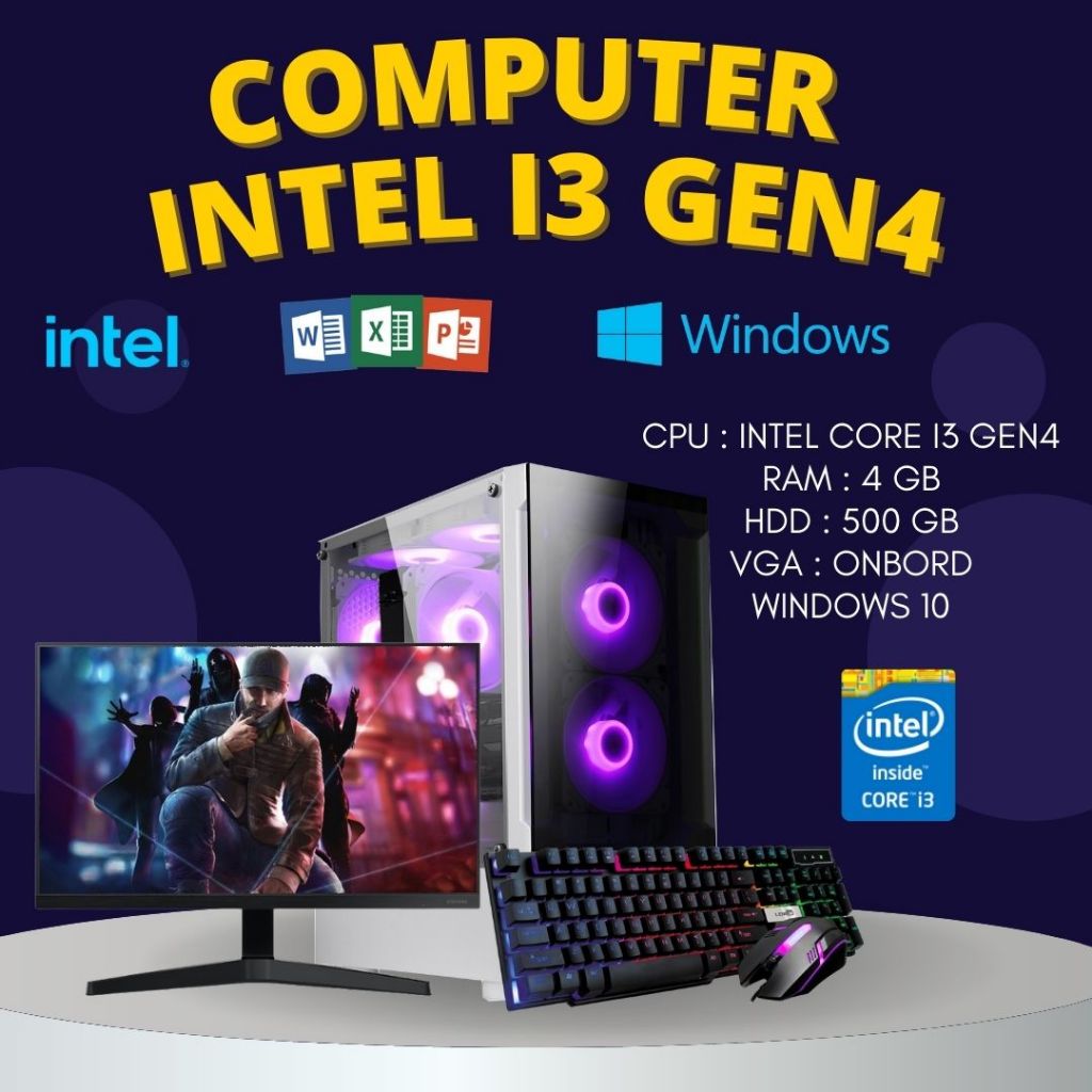 -( spcomputer )-  คอมประกอบ i3 gen4 พร้อมจอ 19นิ้ว พร้อมใช้งาน