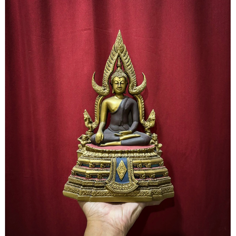 พระพุทธชินราช หน้าตัก5“นิ้ว งานสีทองเหลืองย้อนยุค ปางสะดุ้งมาร ปางมารวิชัย