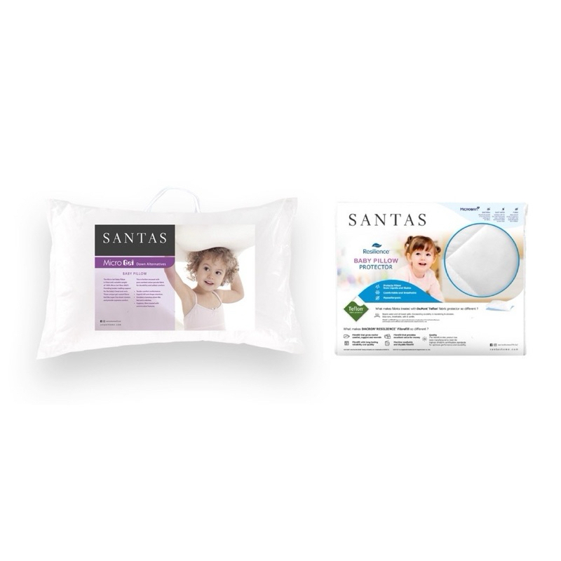 SANTAS หมอนหนุนเด็ก รุ่น MICROGEL BABY + ปลอกกันเปื้อนหมอนหนุนเด็ก