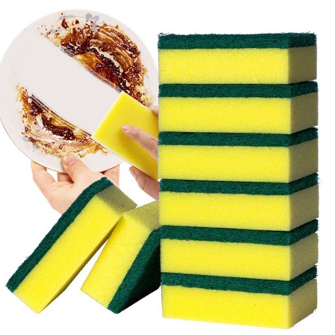 2pcs. ฟองน้ำล้างจาน ทำความสะอาดล้างจาน （T14）