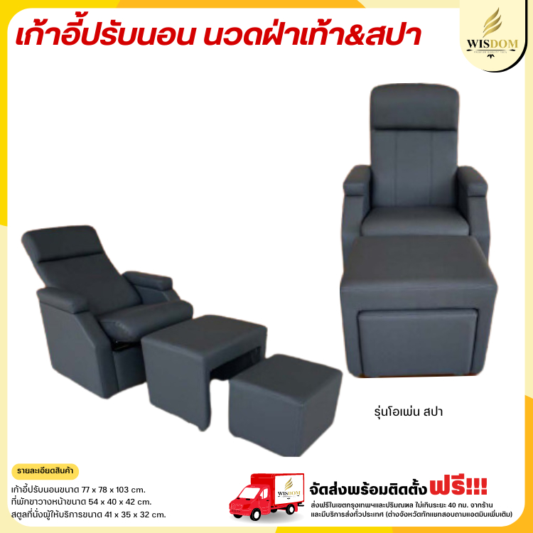 เก้าอี้ปรับนอน ขนาด 70 ซม. รุ่น โอเพ่นสปา , แฟนสปา **ตจว.มีค่าจัดส่ง สอบถามก่อนสั่งสินค้า** ราคา ถูกที่สุด ดีลบีเคเค แกลเลอรีภาพที่ 4