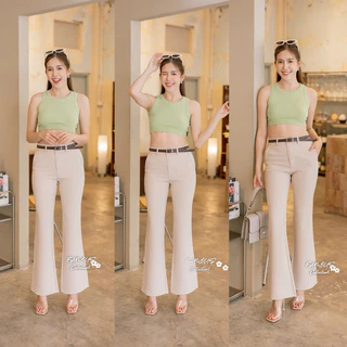 🍒ขาม้ามีหู🍒ผ้าไมโคร-เอวสูง-ตะขอซิปหน้า-ไซส์S25-2XL-ป้ายFamous🏷️