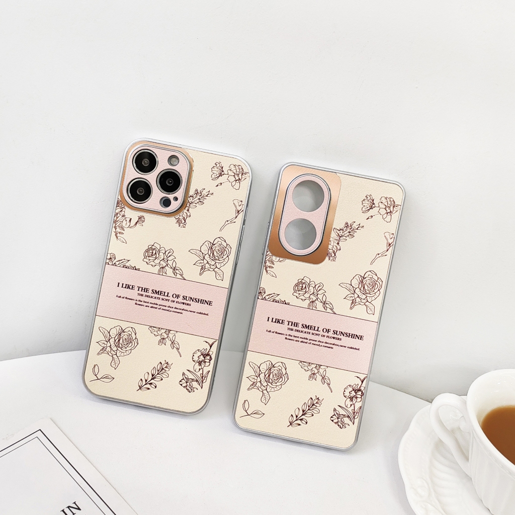 เคสมาใหม่ ลายการ์ตูน เคสหนังลายดอกไม้ มีหลายรุ่นสำหรับiphone oppo vivo samsung case 15Promax A15 RENO11 A05S Y12 Y20 Y21