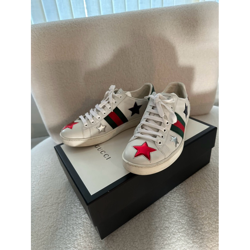 (Gently Used) รองเท้า Gucci Ace Star Pattern Sneakers