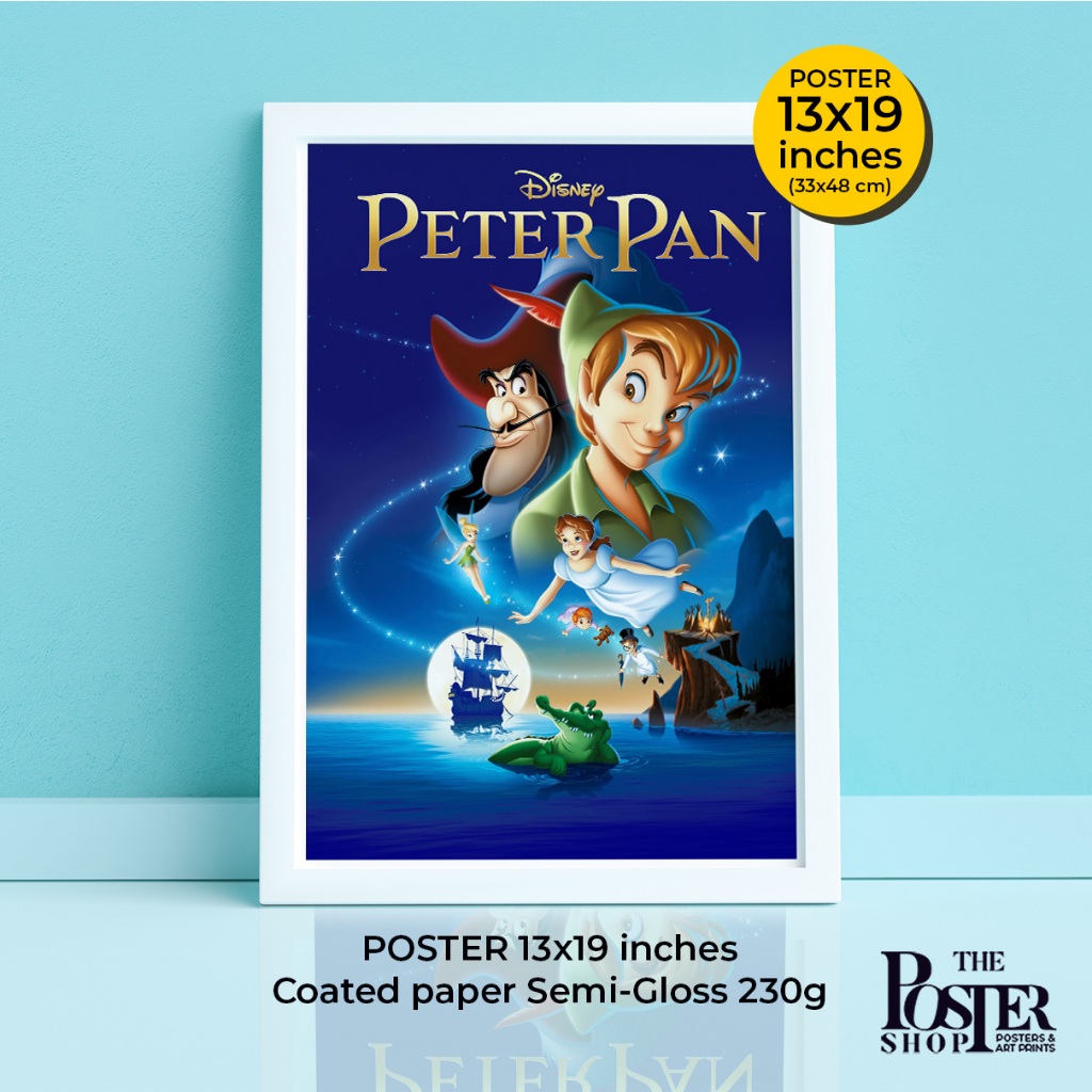 Peter Pan Poster โปสเตอร์ ปีเตอร์ แพน ภาพขนาด 33X48 cm (ไม่มีกรอบรูป)