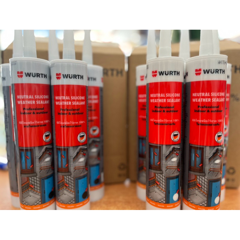 ซิลิโคนในร่มและกลางแจ้ง ซิลิโคน ชนิดไร้กรด 100% Wurth ซิลิโคนในร่มและกลางแจ้ง