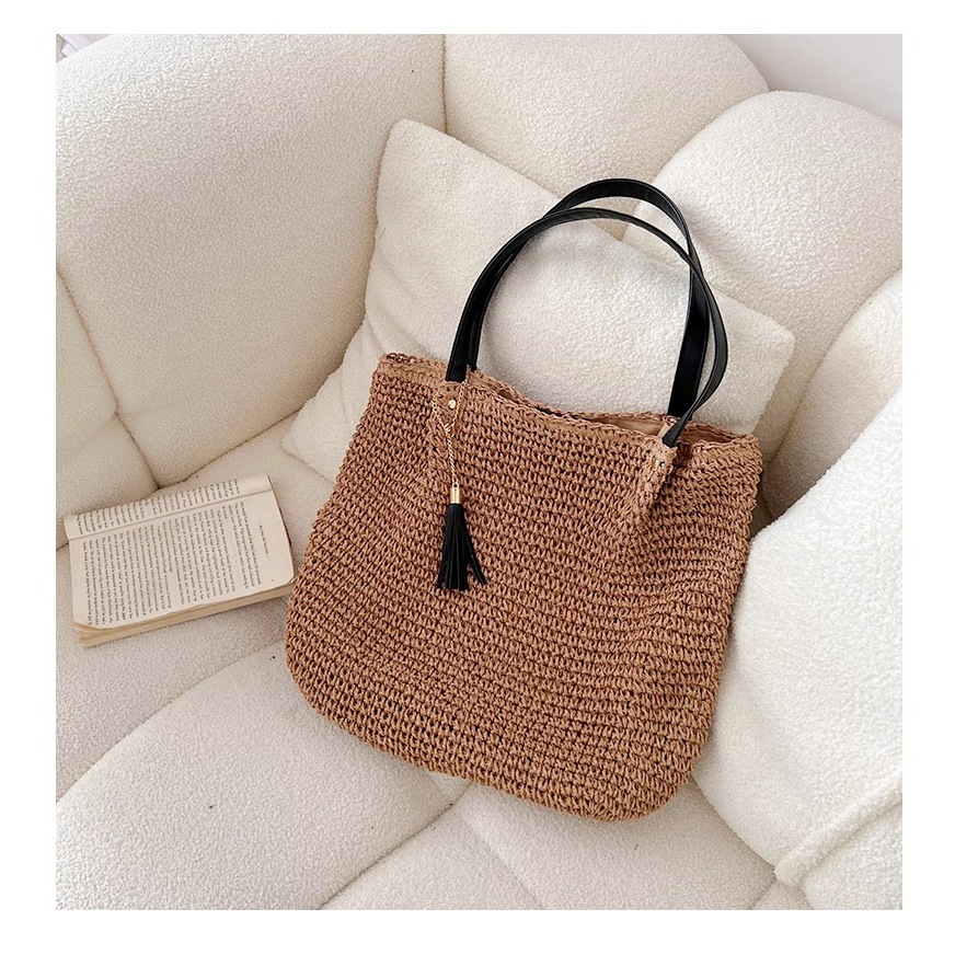 B107) กระเป๋าสะพายไหล่สไตล์เกาหลีแบบใหม่ สไตล์มีสไตล์ กระเป๋าเป้ผู้หญิง กระเป๋าผ้าทอ งานฝีมือประณีต (จัดส่งจากกรุงเทพ) - รูปที่ 6